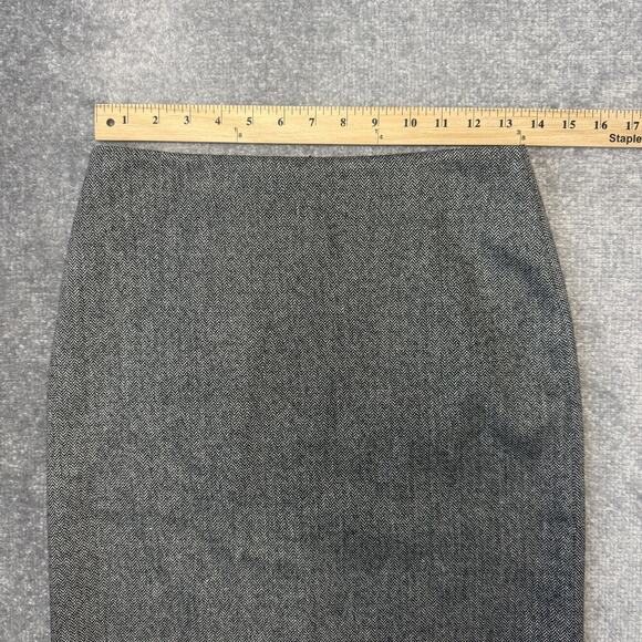 Zara Skirt Womens Small Gray Herringbone Wool Blend High Rise Midi Career - Picture 5 of 9